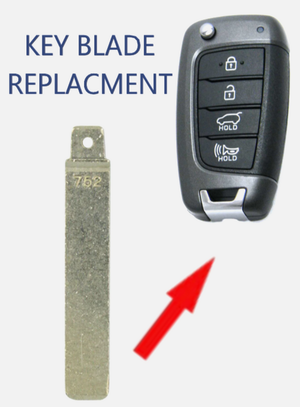 2017-2021 Hyundai / Remote Flip Key Blade / PN: 81996-G800 752 STAMPED