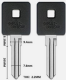 HYD17 / X284 D Uncut Key Blank for 2012-2019 Harley Davidson Sportster