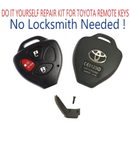 Toyota 2005 - 2014 3 Button Automotive Remote Key Head Repair Kit Shell Case DIY