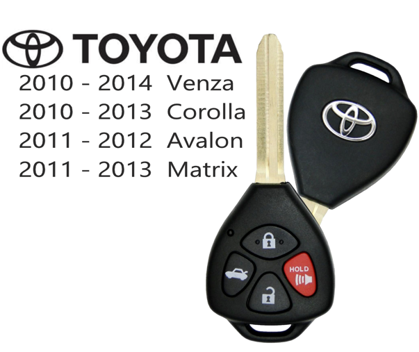 Toyota 2010-2014 4 Button Remote Head Key GQ4-29T G chip