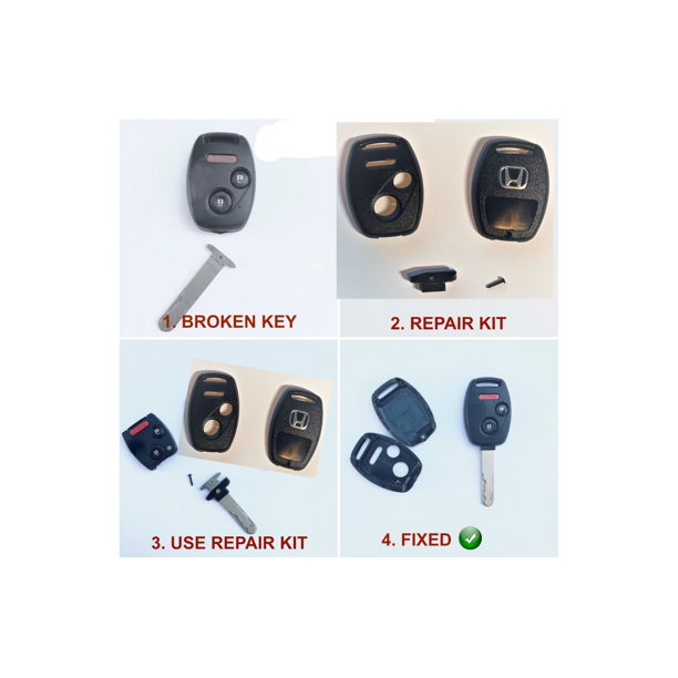 Key Repin Kit Honda Remote Head Key Shell 3 Button Repair Kit