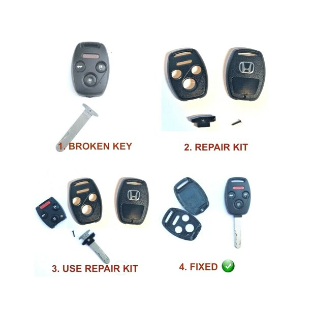 Repair Kit Shell for Honda 2006 - 2014 4 button Super Strong No Locksmith Needed
