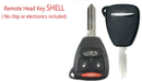 Chrysler 2005 - 2009 4-Button Remote Key SHELL for KOBDT04A