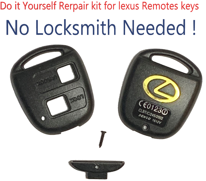 Lexus 2 Button Remote Head Shell Case Repair Kit NO LOCKSMITH NEEDED Super Strong