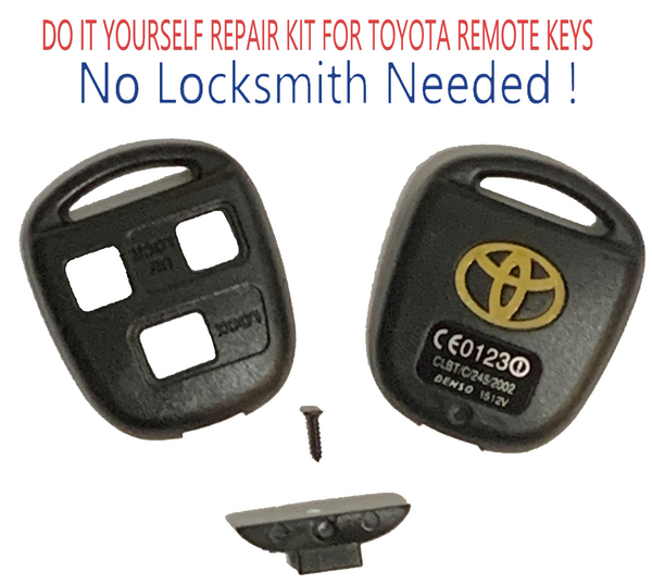 TOYOTA 3 Button Remote Head Shell Case Repair Kit NO LOCKSMITH NEEDED