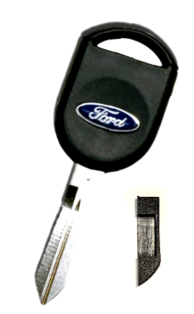 Ford Key shell, Uncut blade w/chip Insert Holder. (No Transponder chip)